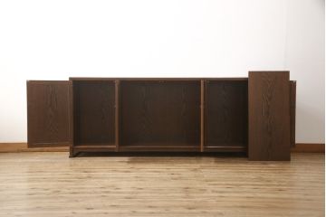 中古　美品　国産高級工芸家具　タモ材　松本民芸風　シンプルで洗練された佇まいの朝鮮棚サイドボード(収納棚、戸棚、キャビネット)(R-056424)