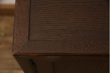 中古　美品　国産高級工芸家具　タモ材　松本民芸風　シンプルで洗練された佇まいの朝鮮棚サイドボード(収納棚、戸棚、キャビネット)(R-056424)