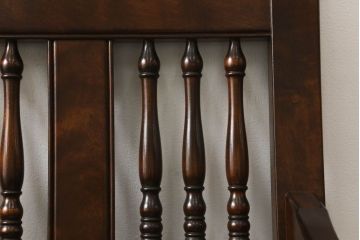 中古　美品　松本民芸家具　洋館に似合う佇まいのD型布張り椅子(ベンチ、アームチェア、1人掛けソファ)(R-056430)