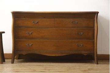 中古　美品　松永工房 Continue(カンティーニュ) アンティークカラーのリビングチェスト(サイドボード、サイドチェスト、引き出し、リビングボード)(R-056431)