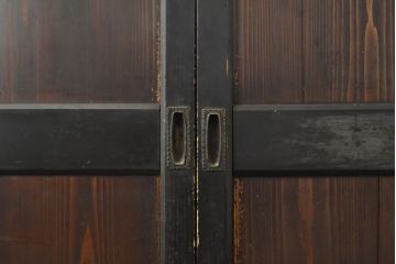 アンティーク建具　明治　シックな和の風情漂う帯戸4枚セット(引き戸、板戸)(R-056457)