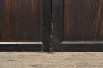 アンティーク建具　明治　シックな和の風情漂う帯戸4枚セット(引き戸、板戸)(R-056457)