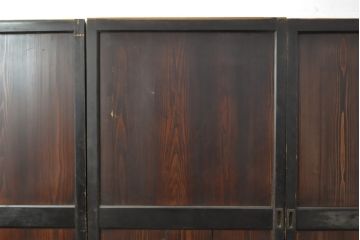 アンティーク建具　明治　シックな和の風情漂う帯戸4枚セット(引き戸、板戸)(R-056457)