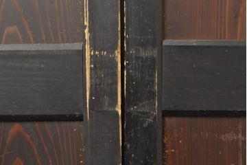 アンティーク建具　明治　シックな和の風情漂う帯戸4枚セット(引き戸、板戸)(R-056457)
