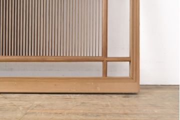 アンティーク建具　和モダン　繊細な縦格子が美しい欄間1枚(明り取り、ディスプレイ)(R-056469)