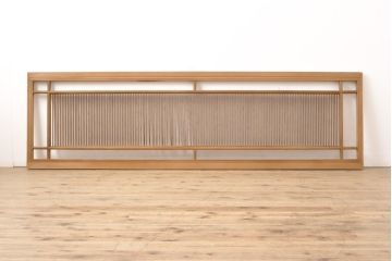 アンティーク建具　和モダン　繊細な縦格子が美しい欄間1枚(明り取り、ディスプレイ)(R-056469)
