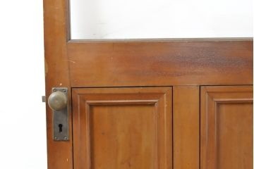 アンティーク建具　大きなガラス窓が付いたノスタルジックな木製ドア1枚(扉)(R-056470)