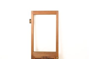 アンティーク建具　大きなガラス窓が付いたノスタルジックな木製ドア1枚(扉)(R-056470)