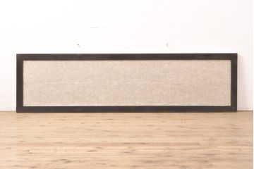 アンティーク建具　整然と並んだ格子が美しい筬欄間1枚(オサランマ、明り取り)(R-056473)
