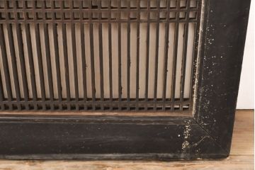 アンティーク建具　整然と並んだ格子が美しい筬欄間1枚(オサランマ、明り取り)(R-056474)