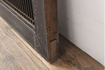 アンティーク建具　整然と並んだ格子が美しい筬欄間1枚(オサランマ、明り取り)(R-056474)
