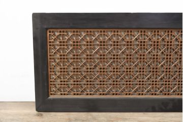 アンティーク建具　大正期　緻密な組子細工が印象的な組子欄間1枚(明り取り、ディスプレイ)(R-056475)