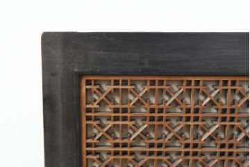 アンティーク建具　大正期　緻密な組子細工が印象的な組子欄間1枚(明り取り、ディスプレイ)(R-056475)