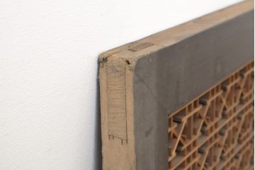 アンティーク建具　大正期　緻密な組子細工が印象的な組子欄間1枚(明り取り、ディスプレイ)(R-056475)