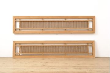 アンティーク建具　凛とした和の雰囲気漂う欄間2枚セット(明かり取り、明り取り)(R-056477)
