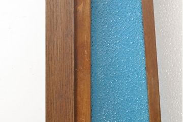 アンティーク建具　大正ロマン　色ガラス入り!フィックスガラス窓2枚セット(欄間、明り取り、はめごろし)(R-056478)