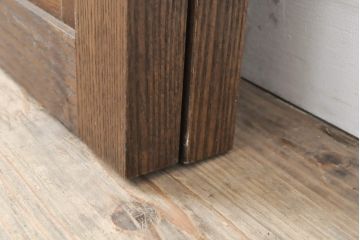 アンティーク建具　大正ロマン　色ガラス入り!フィックスガラス窓2枚セット(欄間、明り取り、はめごろし)(R-056478)