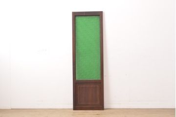 アンティーク建具　大正ロマン　大きなグリーンのダイヤガラスが印象的な色ガラス窓1枚(ガラス戸)(R-056479)
