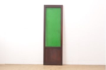 アンティーク建具　大正ロマン　大きなグリーンのダイヤガラスが印象的な色ガラス窓1枚(ガラス戸)(R-056479)