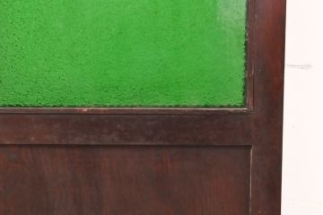 アンティーク建具　大正ロマン　大きなグリーンのダイヤガラスが印象的な色ガラス窓1枚(ガラス戸)(R-056479)