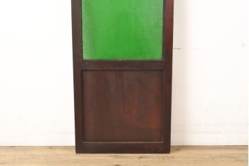 アンティーク建具　大正ロマン　大きなグリーンのダイヤガラスが印象的な色ガラス窓1枚(ガラス戸)(R-056479)