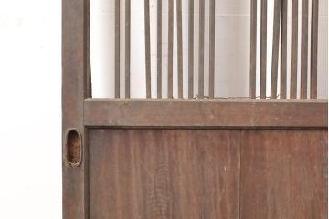 アンティーク建具　総欅材　和風の玄関におすすめ　格子蔵戸1枚(引き戸、玄関戸)(R-056482)