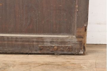 アンティーク建具　総欅材　和風の玄関におすすめ　格子蔵戸1枚(引き戸、玄関戸)(R-056482)