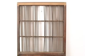 アンティーク建具　総欅材　和風の玄関におすすめ　格子蔵戸1枚(引き戸、玄関戸)(R-056482)