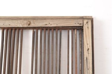 アンティーク建具　総欅材　和風の玄関におすすめ　格子蔵戸1枚(引き戸、玄関戸)(R-056482)