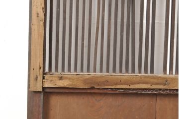 アンティーク建具　総欅材　和風の玄関におすすめ　格子蔵戸1枚(引き戸、玄関戸)(R-056482)