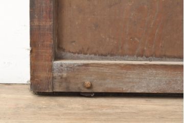 アンティーク建具　総欅材　和風の玄関におすすめ　格子蔵戸1枚(引き戸、玄関戸)(R-056482)