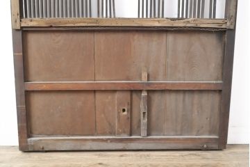 アンティーク建具　総欅材　和風の玄関におすすめ　格子蔵戸1枚(引き戸、玄関戸)(R-056482)