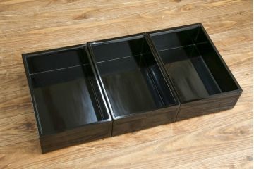 和製ビンテージ　民芸家具　漆塗り　味わい深い牡丹と獅子が描かれた飾り棚(茶棚、収納棚、サイドキャビネット、ヴィンテージ)(R-056483)