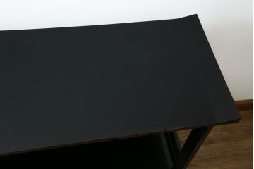 和製ビンテージ　民芸家具　漆塗り　味わい深い牡丹と獅子が描かれた飾り棚(茶棚、収納棚、サイドキャビネット、ヴィンテージ)(R-056483)