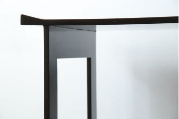和製ビンテージ　民芸家具　漆塗り　味わい深い牡丹と獅子が描かれた飾り棚(茶棚、収納棚、サイドキャビネット、ヴィンテージ)(R-056483)