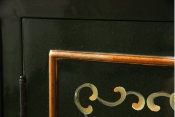 中古　美品　イタリア家具　ハンドペイントと取っ手の意匠がかわいらしいサイドボード(サイドキャビネット、チェスト、引き出し、リビングボード)(R-056497)