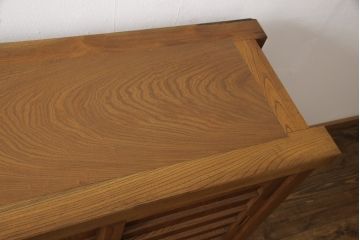 中古　美品　高級国産手造り家具　総ケヤキ　上質な和の空間づくりに取り入れたい水屋箪笥サイドボード(食器棚、戸棚、収納棚、キャビネット)(R-056503)