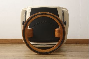 中古　美品　EKORNES(エコーネス)　本革　メイフェア　ストレスレスチェア(S)オットマン付き(定価約28万円)(リクライニングチェア、アームチェア、椅子)(R-056509)