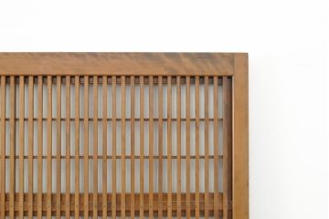 アンティーク建具 裏障子付き 明るい木味の格子戸4枚セット(引き戸、障子戸)(R-056521)