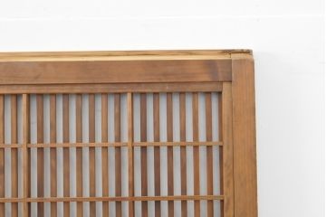 アンティーク建具 裏障子付き 明るい木味の格子戸4枚セット(引き戸、障子戸)(R-056521)
