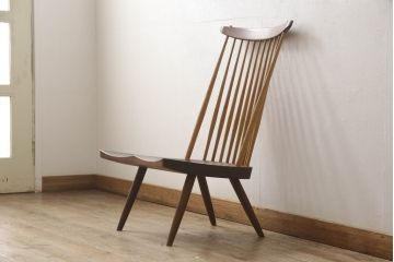 ヴィンテージ　ジョージナカシマ　LOUNGE CHAIR　CN102　ウォールナット　モダンに洗練された佇まいのラウンジチェア(ジョージ・ナカシマ、イス、椅子、ビンテージ)(R-056537)