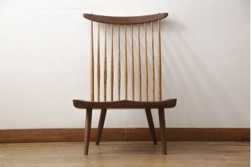 ヴィンテージ　ジョージナカシマ　LOUNGE CHAIR　CN102　ウォールナット　モダンに洗練された佇まいのラウンジチェア(ジョージ・ナカシマ、イス、椅子、ビンテージ)(R-056538)