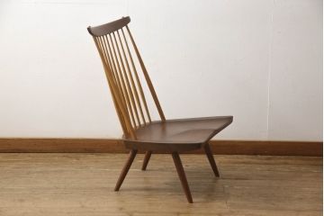 ヴィンテージ　ジョージナカシマ　LOUNGE CHAIR　CN102　ウォールナット　モダンに洗練された佇まいのラウンジチェア(ジョージ・ナカシマ、イス、椅子、ビンテージ)(R-056538)