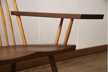 ヴィンテージ　ジョージナカシマ　LOUNGE ARM(ラウンジアーム)　One Arm(ワンアーム、片肘)　CN103　ウォールナット材製!モダンに洗練された左アーム付きラウンジチェア(ジョージ・ナカシマ、イス、椅子、ビンテージ)(R-056539)