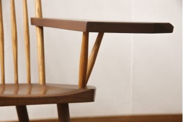 ヴィンテージ　ジョージナカシマ　LOUNGE ARM(ラウンジアーム)　One Arm(ワンアーム、片肘)　CN103　ウォールナット材製!モダンに洗練された左アーム付きラウンジチェア(ジョージ・ナカシマ、イス、椅子、ビンテージ)(R-056539)