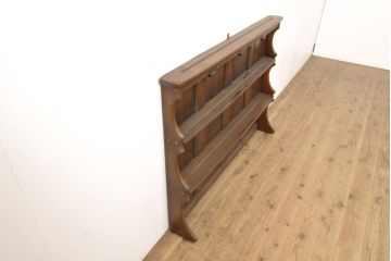 中古　美品　ERCOL(アーコール)　おしゃれなディスプレイが楽しめる壁掛け収納棚(飾り棚、ウォールラック、ウォールシェルフ)(R-056548)