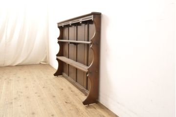 中古　美品　ERCOL(アーコール)　おしゃれなディスプレイが楽しめる壁掛け収納棚(飾り棚、ウォールラック、ウォールシェルフ)(R-056548)
