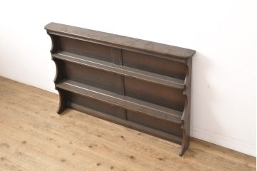 中古　美品　ERCOL(アーコール)　おしゃれなディスプレイが楽しめる壁掛け収納棚(飾り棚、ウォールラック、ウォールシェルフ)(R-056550)