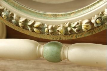 ビンテージ　ノバパルク(NOVAPLAK)　イタリア高級家具　美しい花の彫刻で彩られたロココ調の大きなスタンドミラー(姿見、鏡、ヴィンテージ)(定価約40万円)(R-056551)
