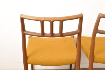 デンマークビンテージ　北欧家具　チーク材　J.L.モラー　デザインモデル79　ナチュラルスタイルの空間づくりにおすすめのダイニングチェア2脚セット(ダイニングチェア、椅子、アームレスチェア、イス、ヴィンテージ)(R-056558)